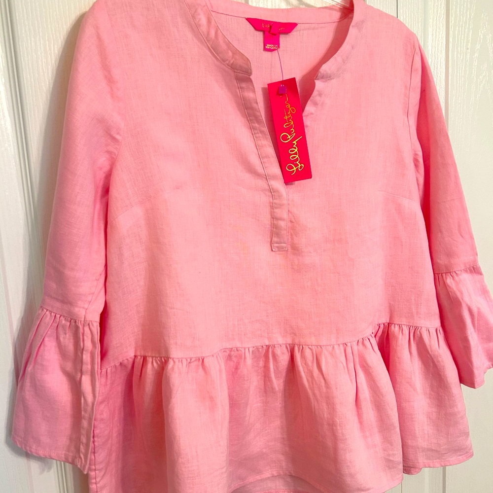 Lilly Pulitzer NWT Linen 3/4 sleeve  size M